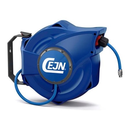 Cejn Industrail. Cejn Retractable Safety Air Hose Reel Spring Rewind 3/8in PUR Hose 46' OAL 3/8in Male NPT 19-911-2131